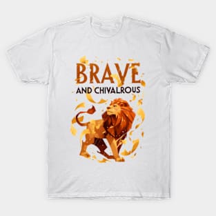 Brave and Chivalrous - Majestic Lion - Fantasy T-Shirt